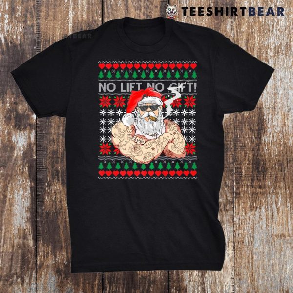 Bad Santa Claus Ugly Christmas Sweater No Lift No Shirt