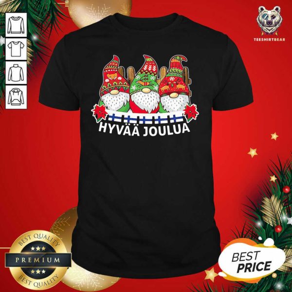 Beautiful Gnome Finnish Hyvaa Joulua Christmas Shirt