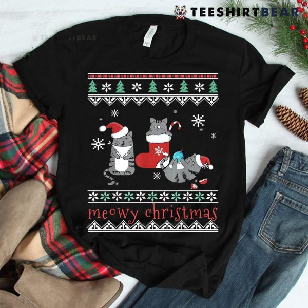 Cat Ugly Christmas Sweater Meowys For Christmas Shirt