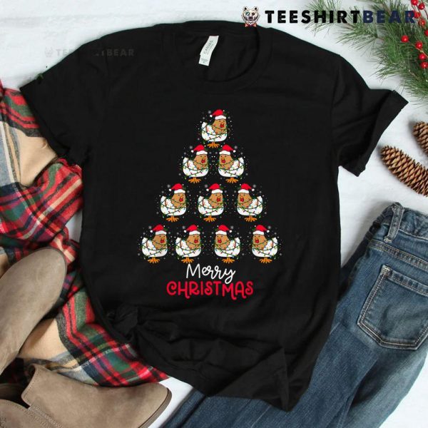 Chicken Christmas Tree Lights Shirt