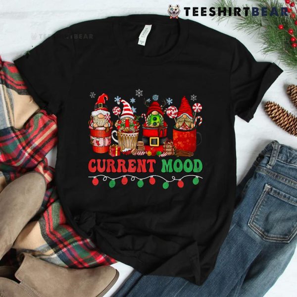 Christmas Coffee Drink Current Mood Santa Light Coffee Shirt