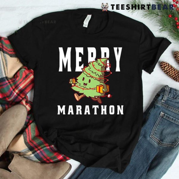 Christmas Marathon Runner Marathon Runner Joke Shirt