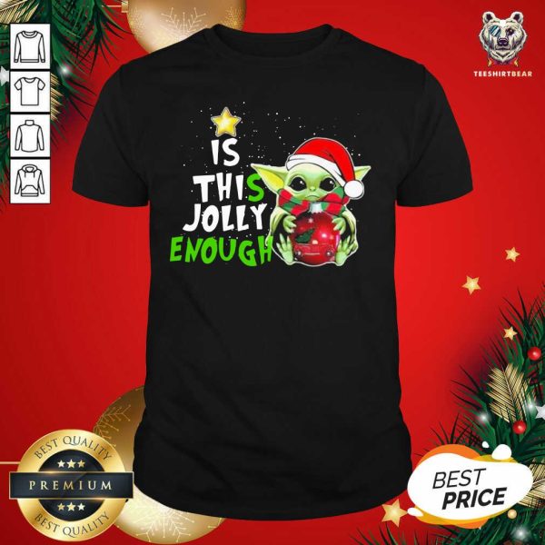 Cute Baby Yoda Hat Santa Is This Jolly Enough Merry Christmas 2020 Shirt