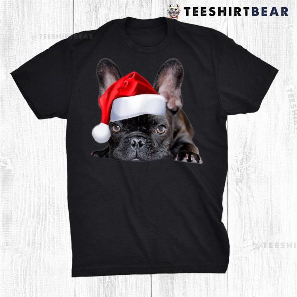 Cute French Bulldog Santa Hat Frenchie Image Christmas Cool Shirt