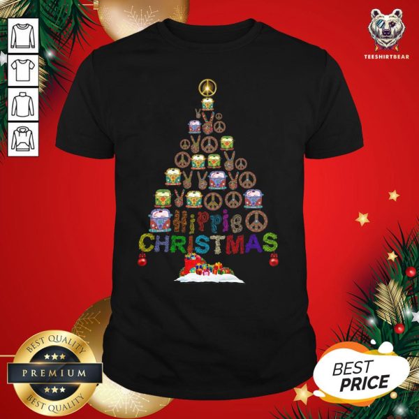 Cute Peace Hippie Bus Christmas Tree Shirt