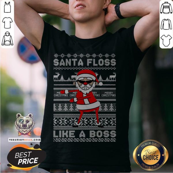 Cute Santa Floss Like A Boss Funny Christmas T-Shirt