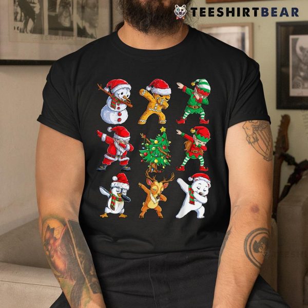 Dabbing Santa Elf Friends Christmas Xmas Dab Shirt