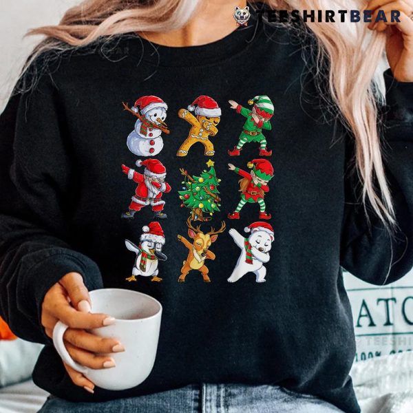 Dabbing Santa Elf Friends Christmas Xmas Dab Shirt