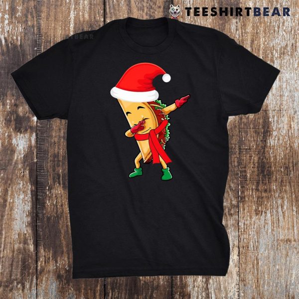 Dabbing Santa Taco Merry Christmas Xmas Shirt