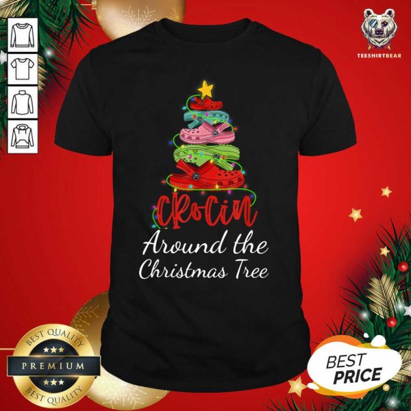 Funny Crocin Around The Christmas Tree Funny Xmas 2020 T-Shirt