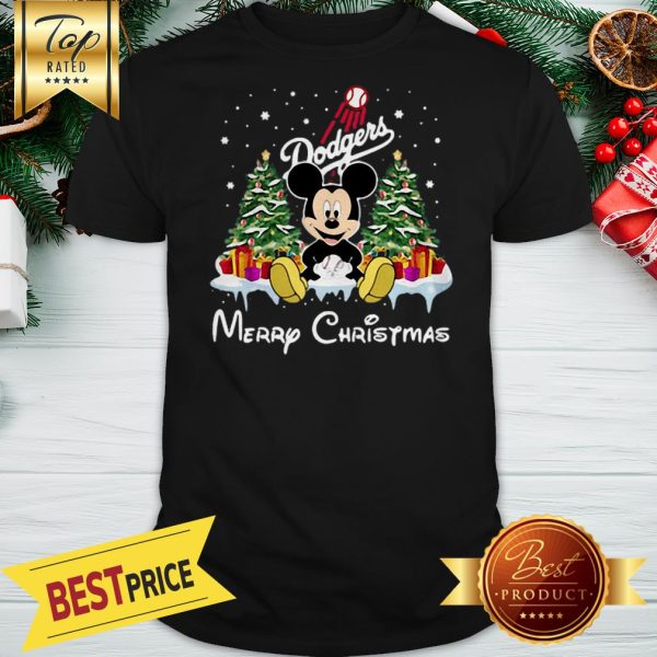 Funny Mickey Los Angeles Dodgers Merry Christmas Shirt