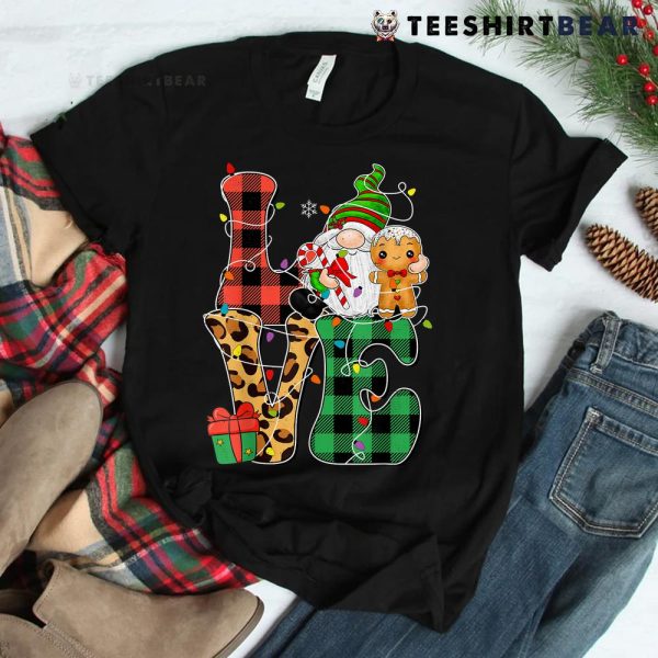 Gnome Christmas Buffalo Lights Xmas Shirt