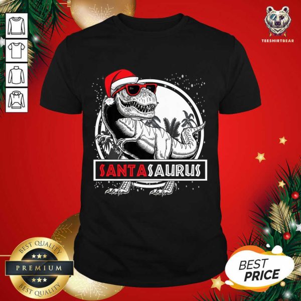 Good Santasaurus Funny Dinosaur Christmas T-Shirt