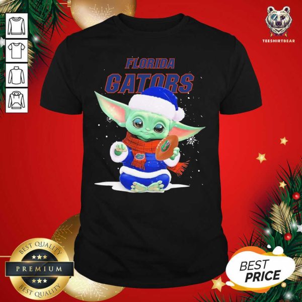 Great Baby Yoda Play Rugby Florida Gators Merry Christmas Shirt