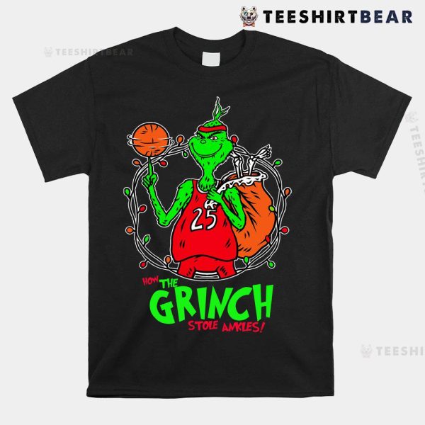 How The Grinch Stole Ankles Christmas Basketball Shirt