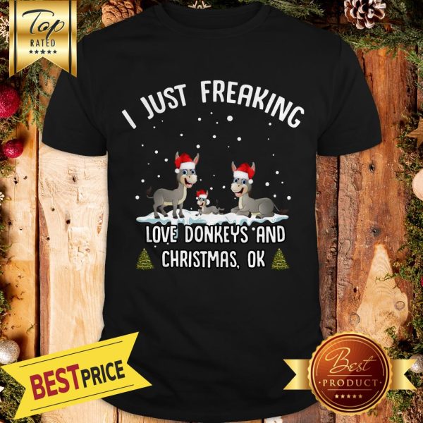 I Just Freaking Love Donkeys And Christmas Shirt