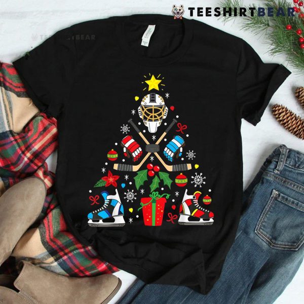 Ice Hockey Christmas Ornament Tree Shirt