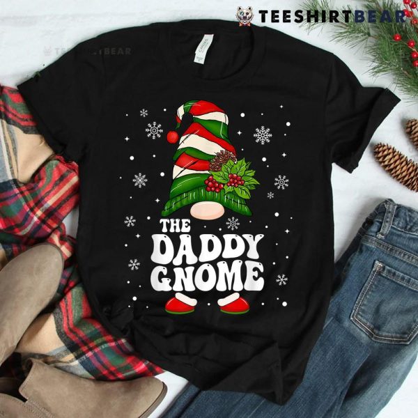 Mens Daddy Gnome Funny Matching Family Christmas Pajama Shirt