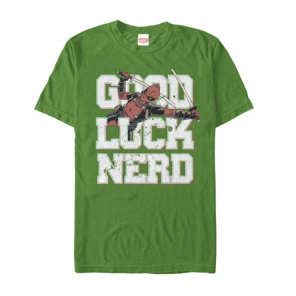 Men’s Marvel Deadpool Good Luck Nerd T-Shirt