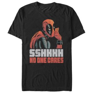 Mens Marvel Deadpool No One Cares T Shirt 1