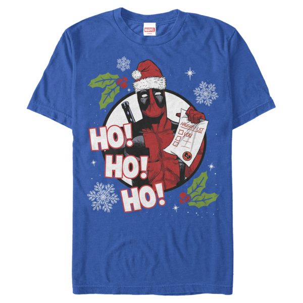 Men’s Marvel Deadpool Santa Naughty List Holiday T-Shirt