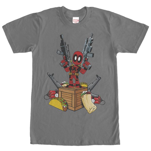 Men’s Marvel Deadpool Weapons and Food T-Shirt