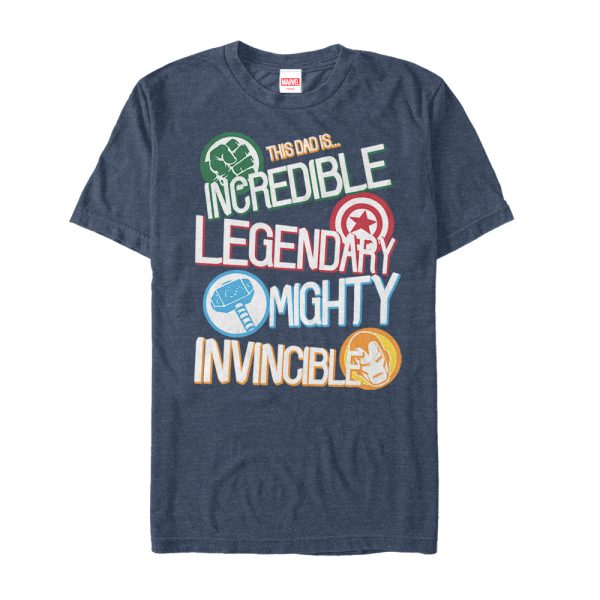 Men’s Marvel Father’s Day Avengers Dad Words T-Shirt