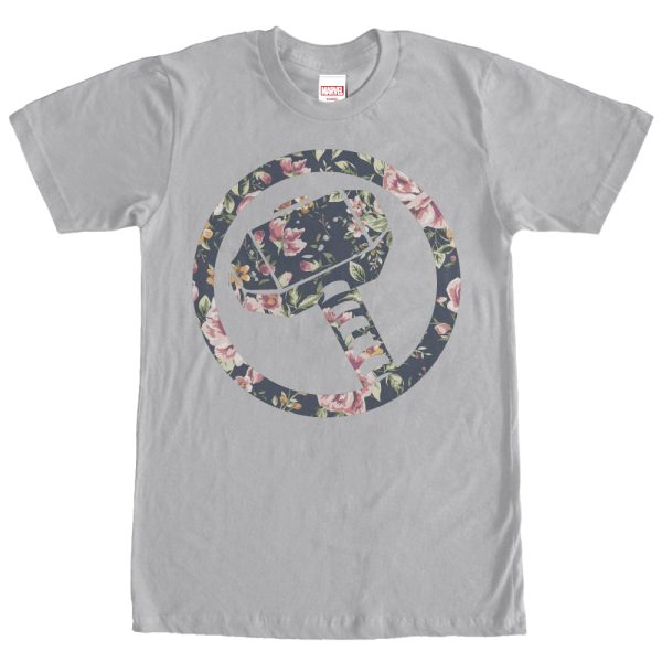 Men’s Marvel Hammer Thor Floral Print T-Shirt