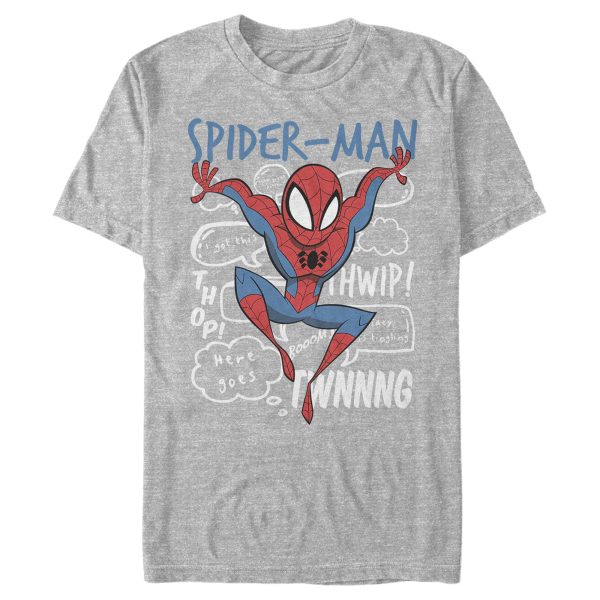 Men’s Marvel Spider-Man Cartoon Bubbles T-Shirt