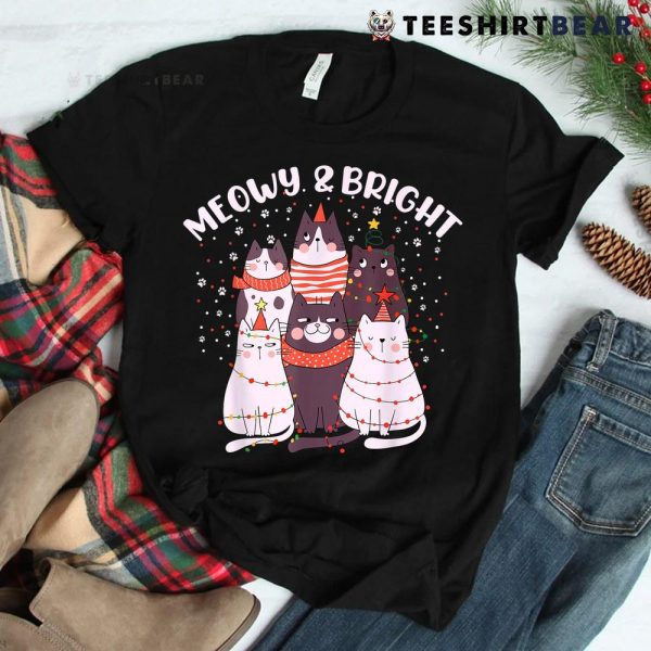 Meowy Catmas Cat Christmas Tree Xmas Shirt