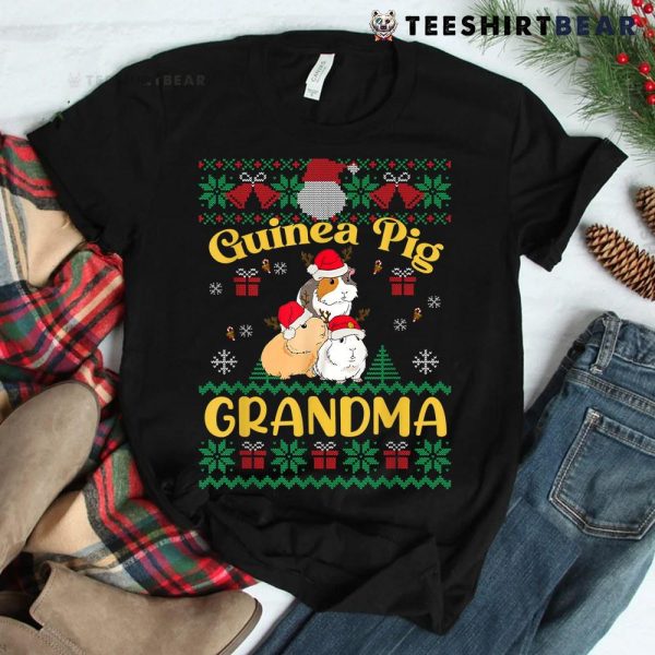 Merry Guinea Pig Grandma Christmas Santa For Grandmother Mom Shirt