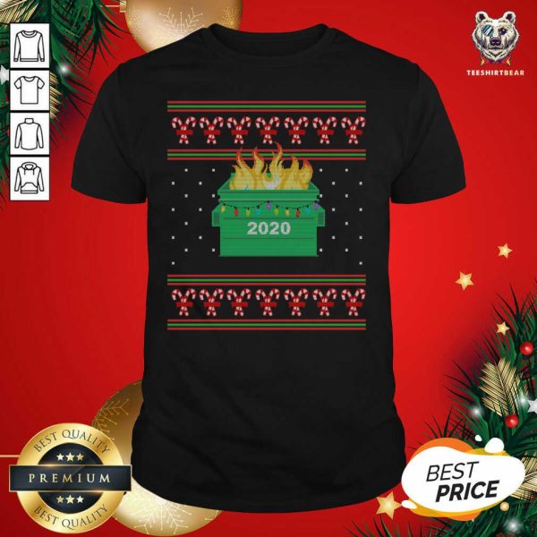 Nice 2020 Dumpster Fire Light Ugly Christmas Shirt