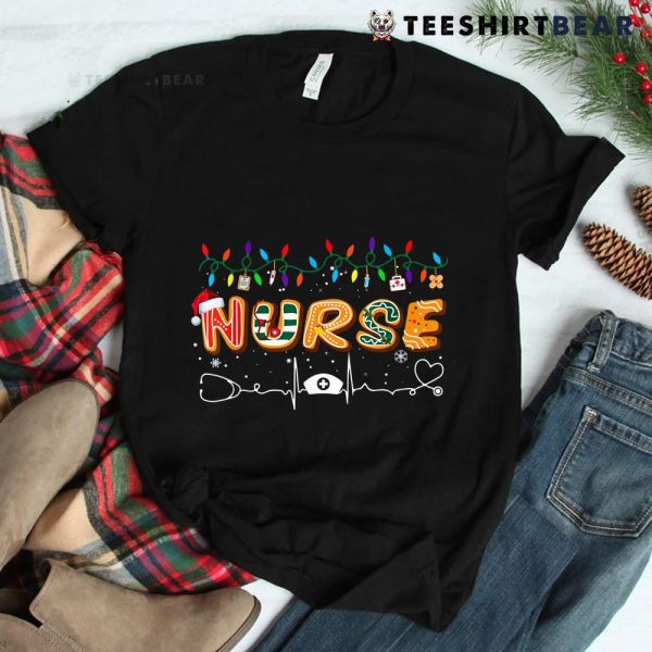 Nurse Christmas Santa Stethoscope Er Rn Lpn Icu Shirt