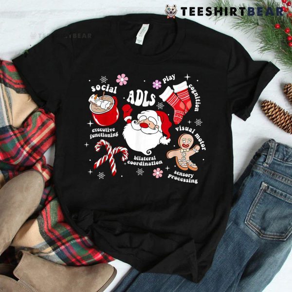 Occupational Therapy OT Christmas Santa Xmas Holiday Pajama Shirt