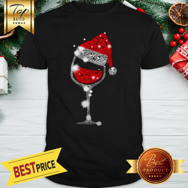 Official Wine Glass Red Diamond Santa Christmas Shirt