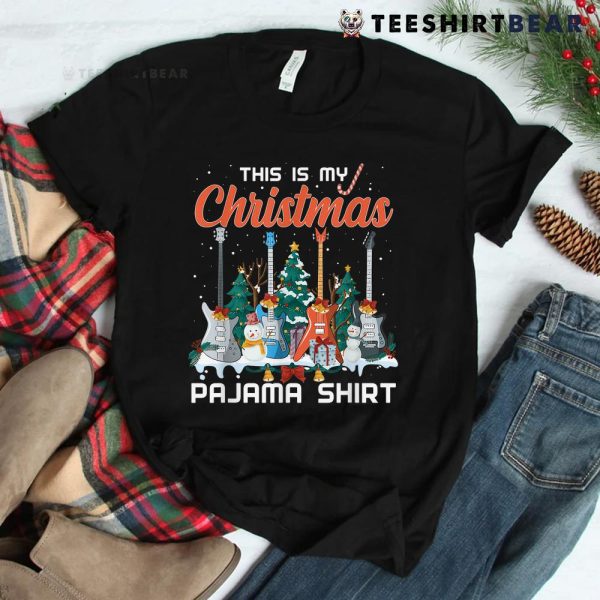 This Is My Christmas Pajama Funny Guitar Xmas Shirt