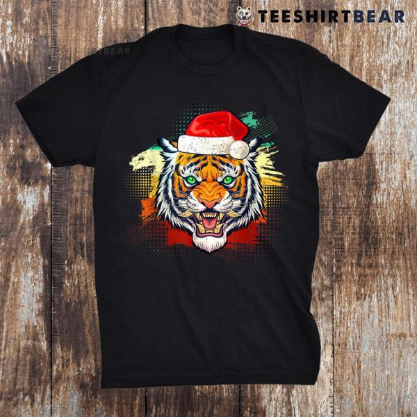 Tiger Gifts Woman Christmas Santa Hat Animal Lover Whisperer Shirt