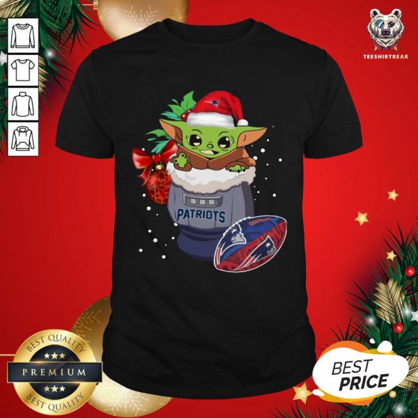 Wonderful New England Patriots Christmas Baby Yoda Star Wars Funny Happy NFL Shirt