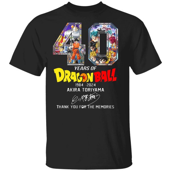 40 Years Of Dragon Ball 1984 – 2024 Thank You For The Memories Shirt