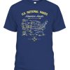 62 National Parks Map Gifts US Park Vintage Camping Hiking T-Shirt