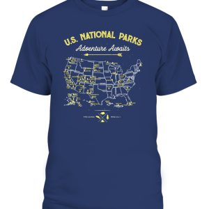 62 National Parks Map Gifts US Park Vintage Camping Hiking T-Shirt