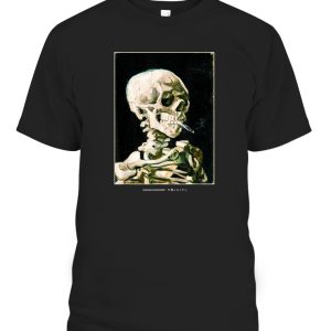 Aesthetic Van Gogh Skeleton Streetwear Fashion Graphic Tee T-Shirt