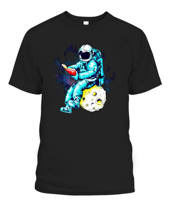 Astronaut Reading Book in Space T-Shirt