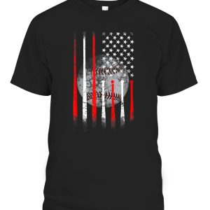 Baseball USA Flag American Flag Vintage T-Shirt