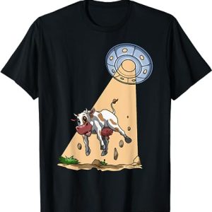 Cow Abduction UFO Alien Cow Abducted by UFO Spaceship T-Shirt