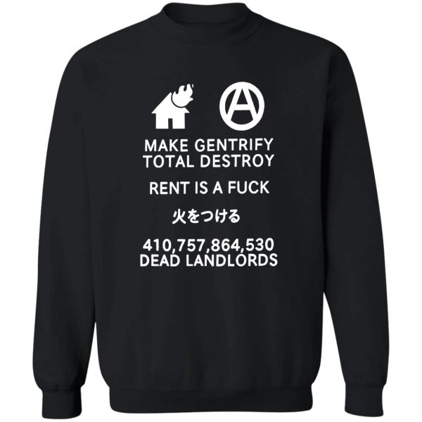 Make Gentrify Total Destroy — Rent Is A Fuck Shirt