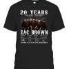 Official Zac Brown 20 Years 2002-2022 Signatures Thank You For The Memories Shirt