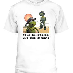 On the outside i’m hootin’ – On the inside i’m hollerin’ Shirt Kermit cowboy meme