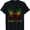 One Love Rasta Butterfly Reggae Hippie Rastafari Roots T-Shirt