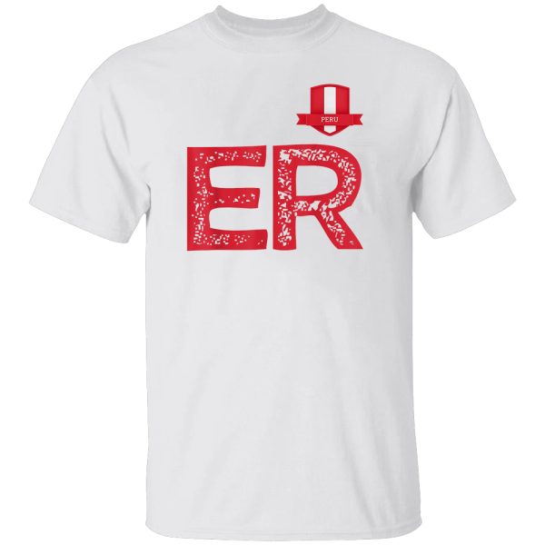 Peru Human-Flag Letter E and Letter R Peru Shirt